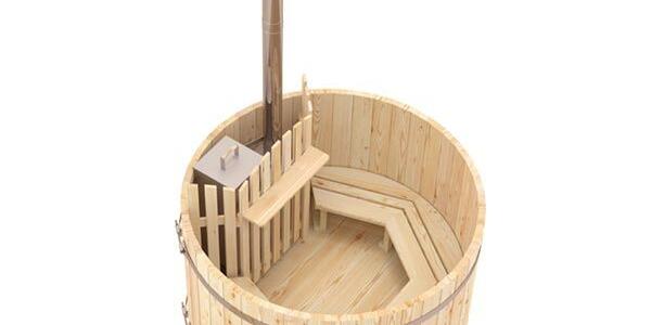 Holz-Hotpot rund mit Innenofen