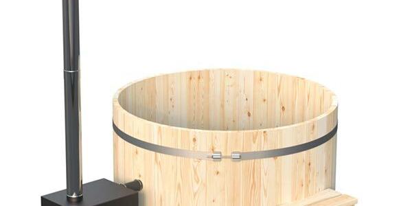 Holz-Hotpot rund mit Aussenofen