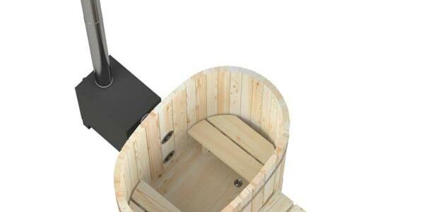 Holz-Hotpot oval mit Aussenofen